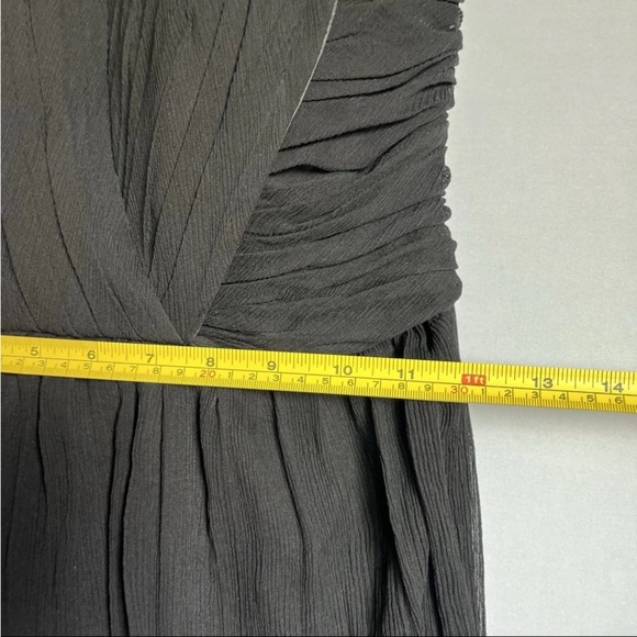 Jenny Yoo Black Dress Women Sz 6 Silk Chiffon Wedding Whimsigoth Halter Y2K EUC - Picture 10 of 13